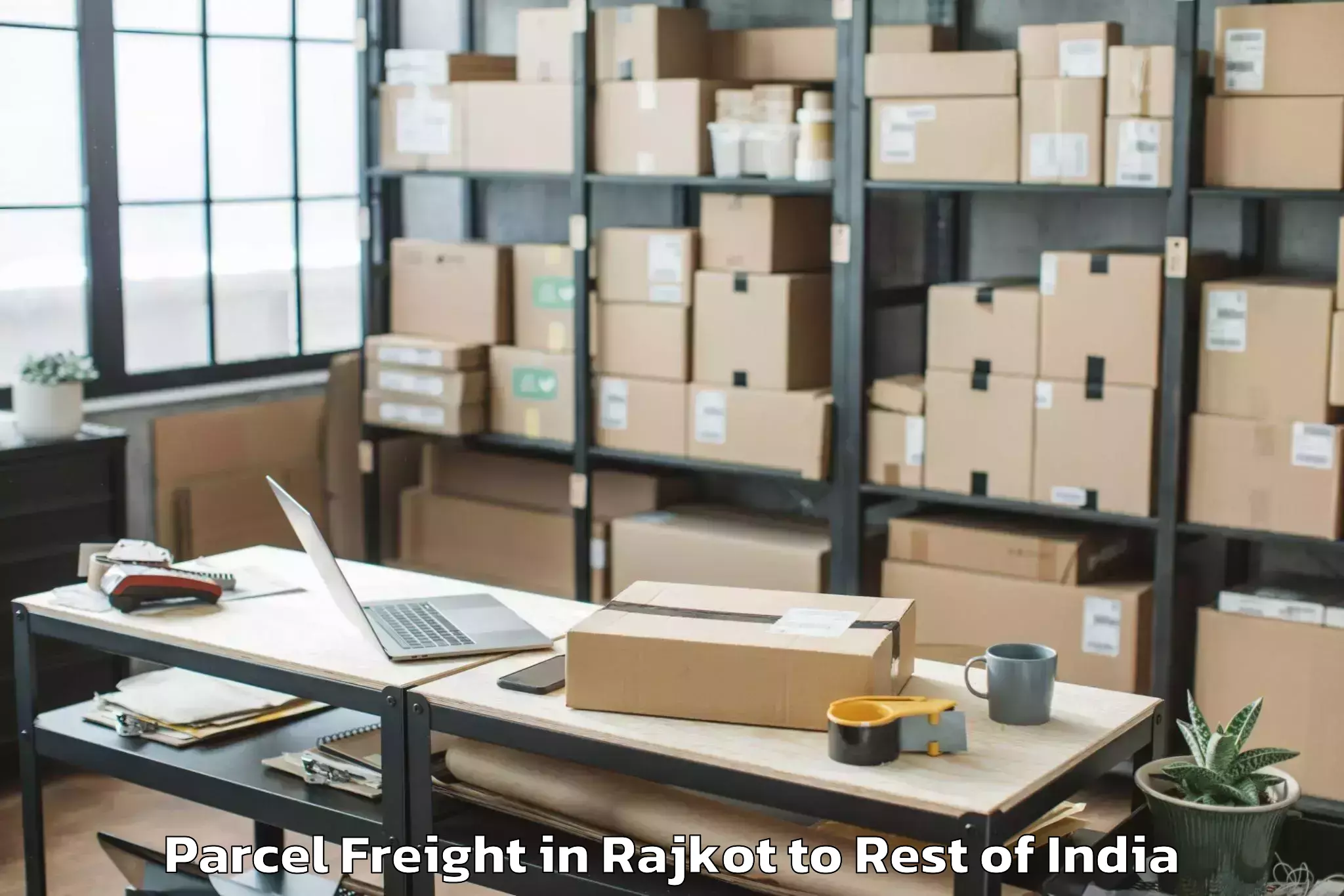 Efficient Rajkot to Abhilashi University Rajouri Parcel Freight